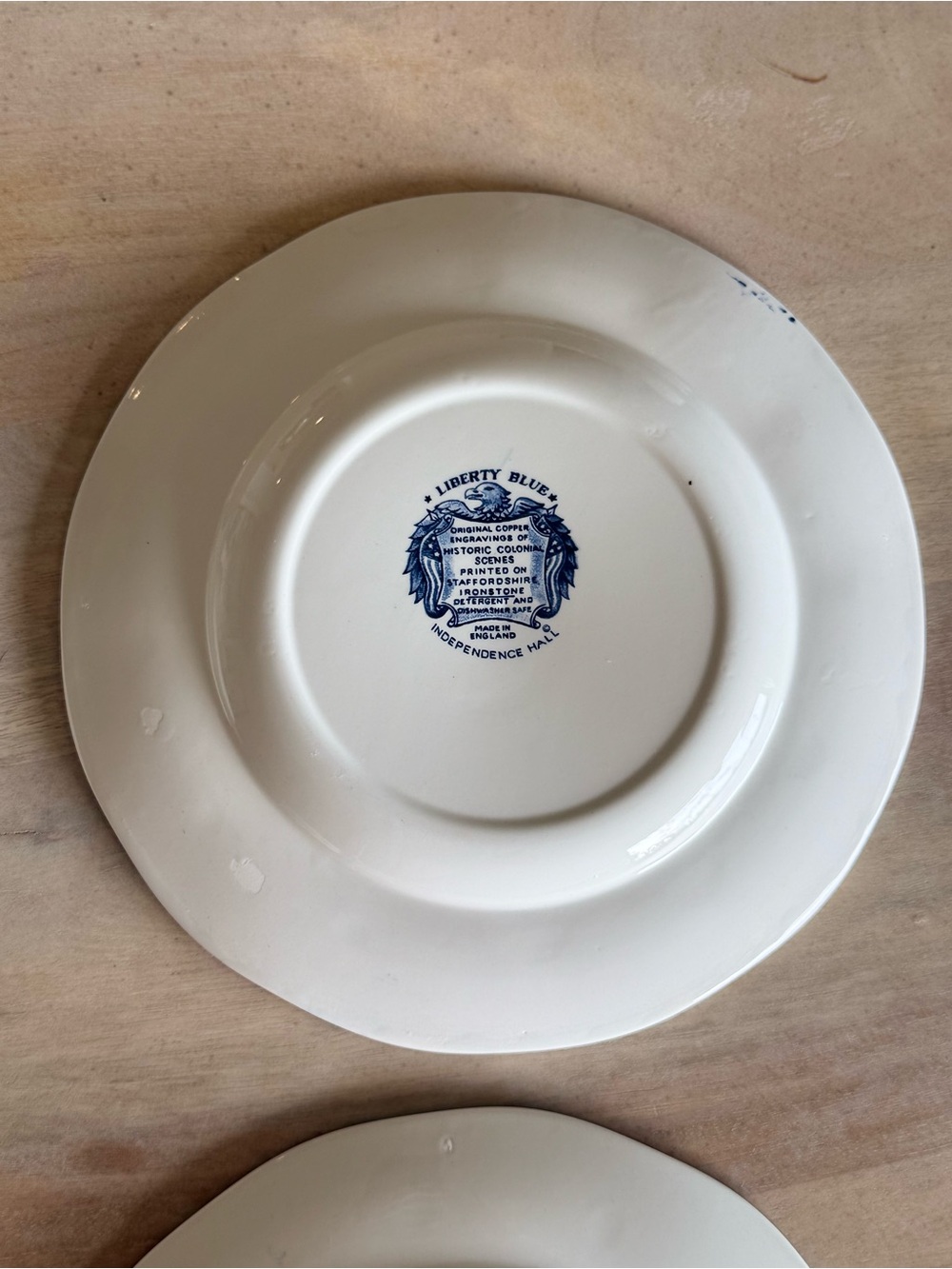 Gorgeous vintage set of 6 Liberty Blue Staffordshire Ironstone Dinner Plates - Picture 15 of 15